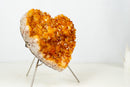 Large High - Grade Citrine Crystal Heart – Golden Orange Druzy Points - E2D Crystals & Minerals