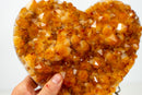 Large High - Grade Citrine Crystal Heart – Golden Orange Druzy Points - E2D Crystals & Minerals