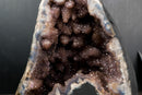 Collector - Grade Amethyst Geode with Galaxy Druzy over Calcite - E2D Crystals & Minerals
