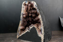Collector - Grade Amethyst Geode with Galaxy Druzy over Calcite - E2D Crystals & Minerals