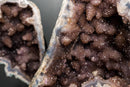 Pair of Collector - Grade Amethyst Geodes with Galaxy Druzy over Calcite - E2D Crystals & Minerals