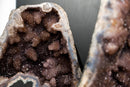 Pair of Collector - Grade Amethyst Geodes with Galaxy Druzy over Calcite - E2D Crystals & Minerals