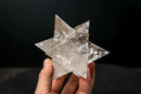 Hand - Carved Water - Clear Lemurian Quartz Merkaba Star (12 - Sided) - E2D Crystals & Minerals