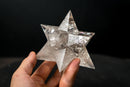 Hand - Carved Water - Clear Lemurian Quartz Merkaba Star (12 - Sided) - E2D Crystals & Minerals