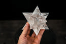 Water - Clear Lemurian Quartz Merkaba Star (12 - Sided) – Hand - Carved - E2D Crystals & Minerals