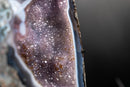 Lace Agate “Angel Wings” Geode – Blue & White Banding with Galaxy Amethyst - E2D Crystals & Minerals
