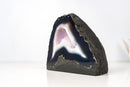 Natural Blue Lace Agate Geode - Blue & White Banding with White Galaxy Druzy - E2D Crystals & Minerals