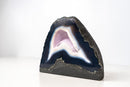 Natural Blue Lace Agate Geode - Blue & White Banding with White Galaxy Druzy - E2D Crystals & Minerals