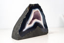 Natural Blue Lace Agate Geode - Blue & White Banding with White Galaxy Druzy - E2D Crystals & Minerals
