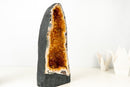 Tall Orange Citrine Crystal Geode Cathedral with Sparkly Points - E2D Crystals & Minerals