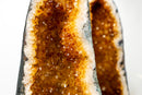 Pair of Tall Orange Citrine Crystal Geode Cathedrals with Sparkly Points - E2D Crystals & Minerals