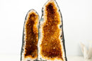 Pair of Tall Orange Citrine Crystal Geode Cathedrals with Sparkly Points - E2D Crystals & Minerals