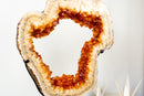 AAA Madeira Citrine Geode Portal with White Agate Frame - E2D Crystals & Minerals