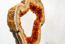 AAA Madeira Citrine Geode Portal with White Agate Frame - E2D Crystals & Minerals