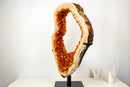 Madeira Orange Citrine Portal Slice with Crisp White Agate Frame - E2D Crystals & Minerals