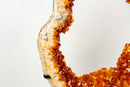 Madeira Orange Citrine Portal Slice with Crisp White Agate Frame - E2D Crystals & Minerals