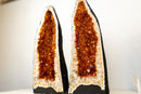 Pair of AAA - Grade Golden - Orange Citrine Geode Cathedrals - E2D Crystals & Minerals