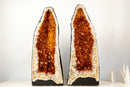 Pair of AAA - Grade Golden - Orange Citrine Geode Cathedrals - E2D Crystals & Minerals