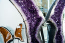 Museum-Scale Amethyst Wings Pair – Symmetrical Long-Tailed Butterfly Geodes