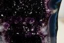 Pair of AAA Amethyst Geode Cathedrals – Gemmy Royal Purple Druzy on Rare Blue Agate - E2D Crystals & Minerals