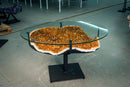 Natural Orange Citrine Geode Coffee Table – Handmade Metal Base