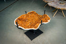 Natural Orange Citrine Geode Coffee Table – Handmade Metal Base