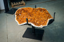 Natural Orange Citrine Geode Coffee Table – Handmade Metal Base