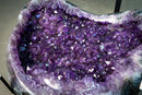 Large Purple Amethyst Agate Geode Coffee Table with Custom Metallic Base