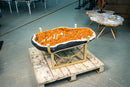Large Natural Orange Citrine & Calcite Geode Coffee Table on Handmade Metal Base