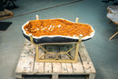 Large Natural Orange Citrine & Calcite Geode Coffee Table on Handmade Metal Base