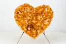 Special - Grade Citrine Crystal Heart – Deep Orange, Large Druzy Points - E2D Crystals & Minerals
