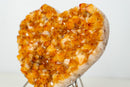 Special - Grade Citrine Crystal Heart – Deep Orange, Large Druzy Points - E2D Crystals & Minerals
