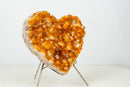 Special - Grade Citrine Crystal Heart – Deep Orange, Large Druzy Points - E2D Crystals & Minerals