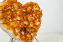 Special - Grade Citrine Crystal Heart – Deep Orange, Large Druzy Points - E2D Crystals & Minerals