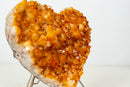 Large High - Grade Citrine Crystal Heart – Golden Orange Druzy Points - E2D Crystals & Minerals