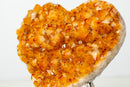 Large High - Grade Citrine Crystal Heart – Golden Orange Druzy Points - E2D Crystals & Minerals
