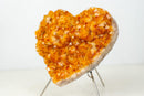 Large High - Grade Citrine Crystal Heart – Golden Orange Druzy Points - E2D Crystals & Minerals