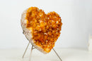 Large High - Grade Citrine Crystal Heart – Golden Orange Druzy Points - E2D Crystals & Minerals