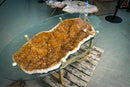 Large Citrine Geode Coffee Table – Rich Orange Druzy and Calcite