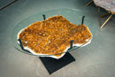 Natural Orange Citrine Geode Coffee Table – Handmade Metal Base