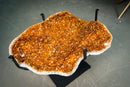 Natural Orange Citrine Geode Coffee Table – Handmade Metal Base