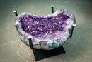Large Purple Amethyst Agate Geode Coffee Table with Custom Metallic Base