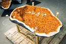 Large Natural Orange Citrine & Calcite Geode Coffee Table on Handmade Metal Base