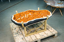 Large Natural Orange Citrine & Calcite Geode Coffee Table on Handmade Metal Base