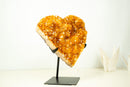 X-Large Orange Citrine Heart on Stand – Hand-Carved Crystal with Sparkly Druzy (7.8 kg | 17.2 lb)