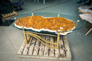 Large Citrine Geode Coffee Table – Rich Orange Druzy and Calcite