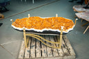 Large Citrine Geode Coffee Table – Rich Orange Druzy and Calcite