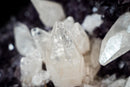 Deep Purple Amethyst Geode with Flower-Like Crystal Calcite Crystal Cluster – Aesthetic Gallery Display Specimen