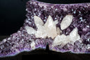 Deep Purple Amethyst Geode with Flower-Like Crystal Calcite Crystal Cluster – Aesthetic Gallery Display Specimen