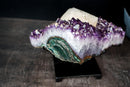Collector-Grade Amethyst Cluster with Large Pseudo-Cubic Tabular Calcite – Cabinet Specimen (3.8 kg | 8.3 lb)